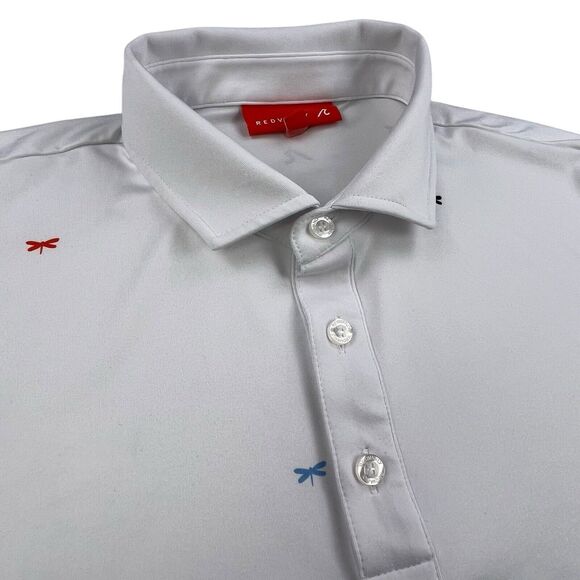 Redvanly Golf Polo Shirt Mens Medium White Dragonfly Athleisure Performance - Picture 4 of 10